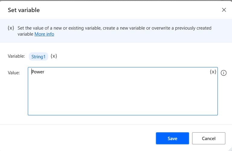 Microsoft Power Automate Desktop concatenate string