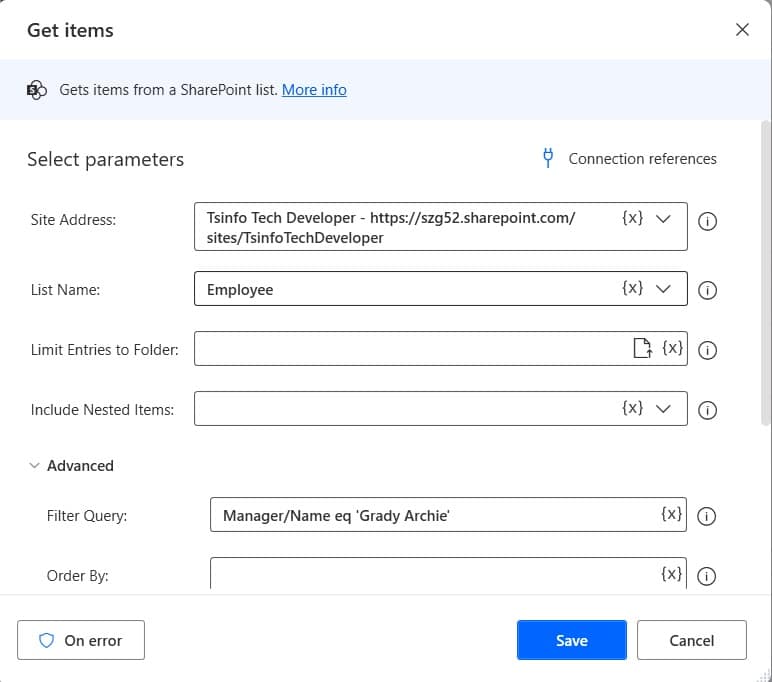 Microsoft Power Automate Desktop SharePoint Online list Get items Filter query