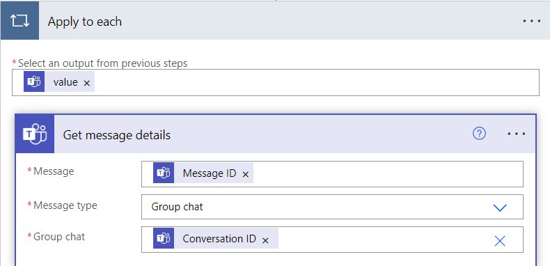 Microsoft power automate get teams message content