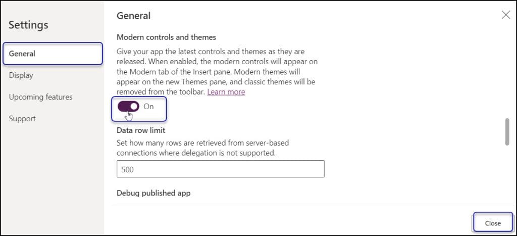 Modern PowerApps Toggle Control