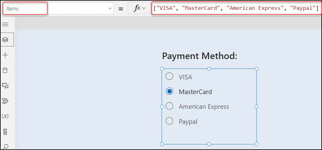 Modern Radio Control in Power Apps