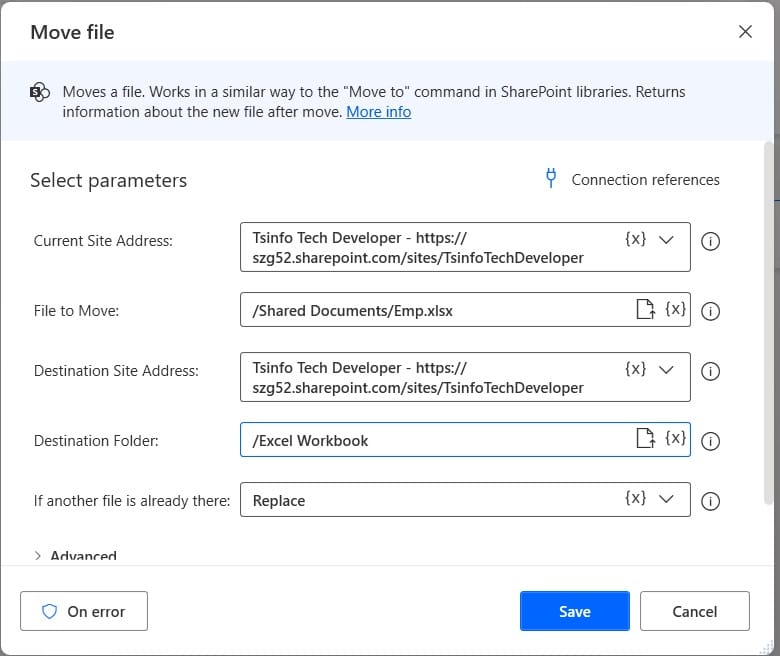MS Power Automate Desktop move SharePoint file Move files in SharePoint using Power Automate Desktop