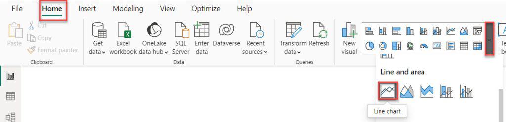 multi line chart power bi