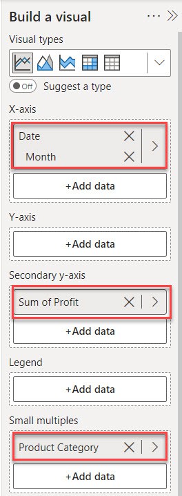 multiple line chart power bi