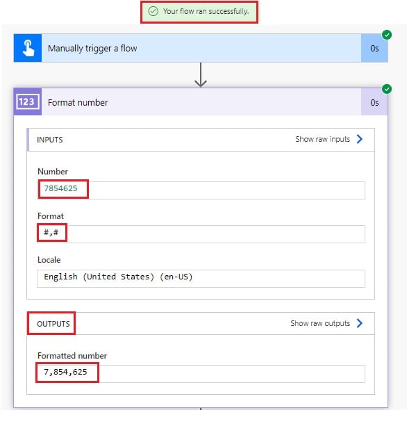 Number Formatting in Power Automate flow