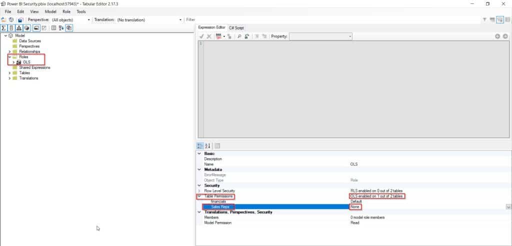 Object-Level security in Power BI tabular editor