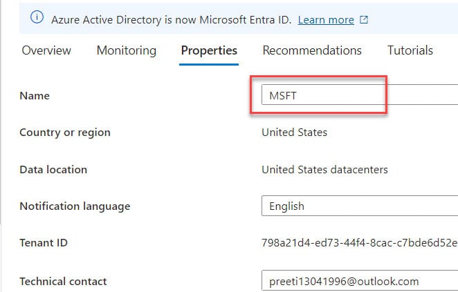 office 365 change organization name