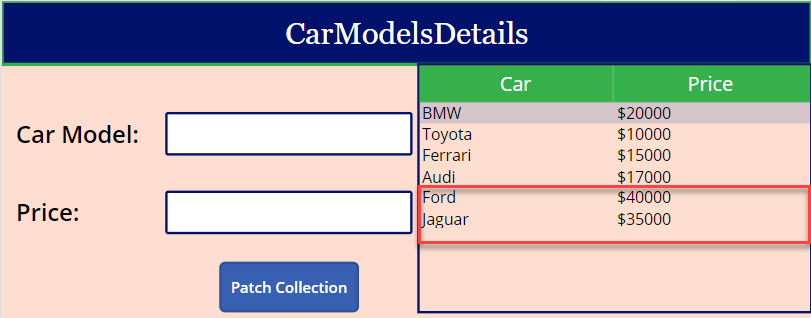 Patch Items to Power Apps Collection Dynamically