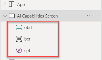 Power Apps AI Capabilities Names