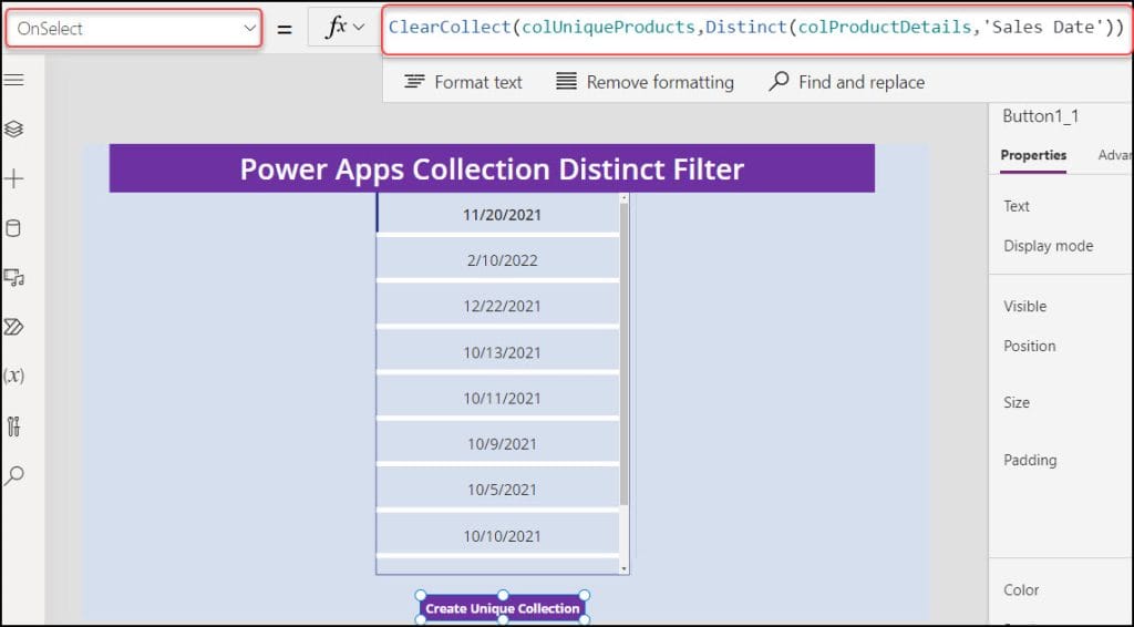 Power Apps Collection Distinct Filter With Date