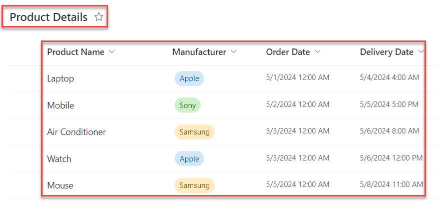 Power Apps Combobox Items from SharePoint List