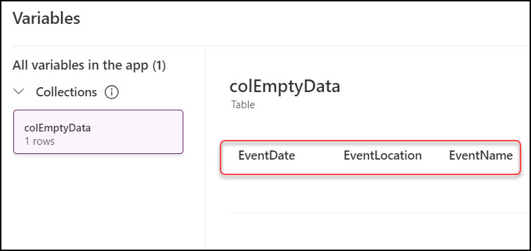 Power Apps create blank collection with columns Power Apps create blank collection with columns