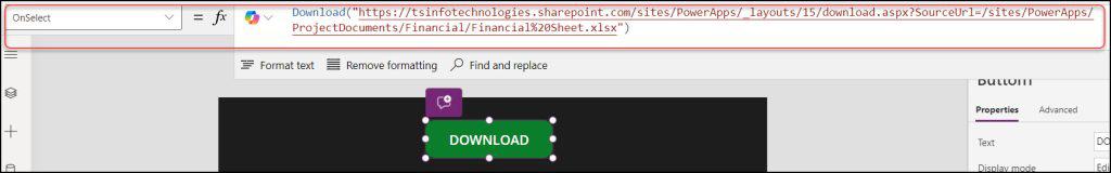 Power Apps download files from SharePoint library folder