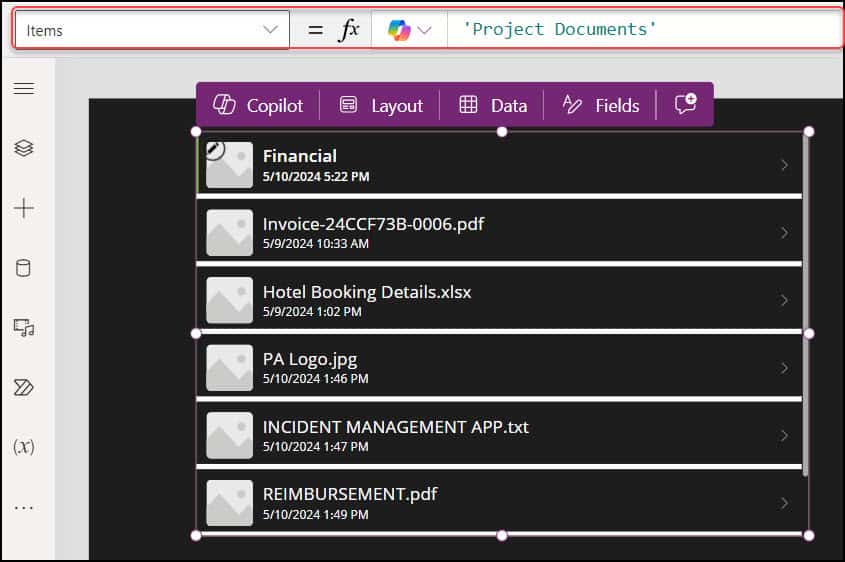 Power Apps download SharePoint files