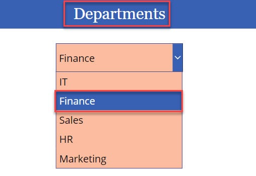 power apps dropdown default