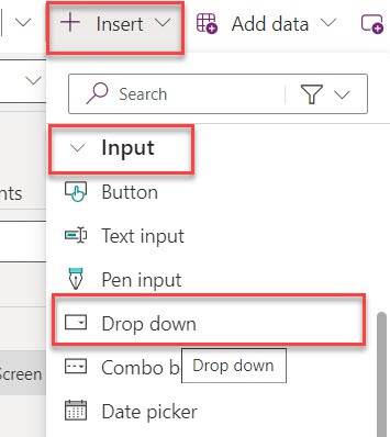 power apps dropdown values