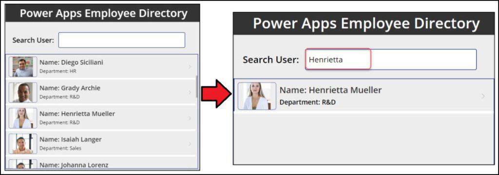 Power Apps Employee Directory