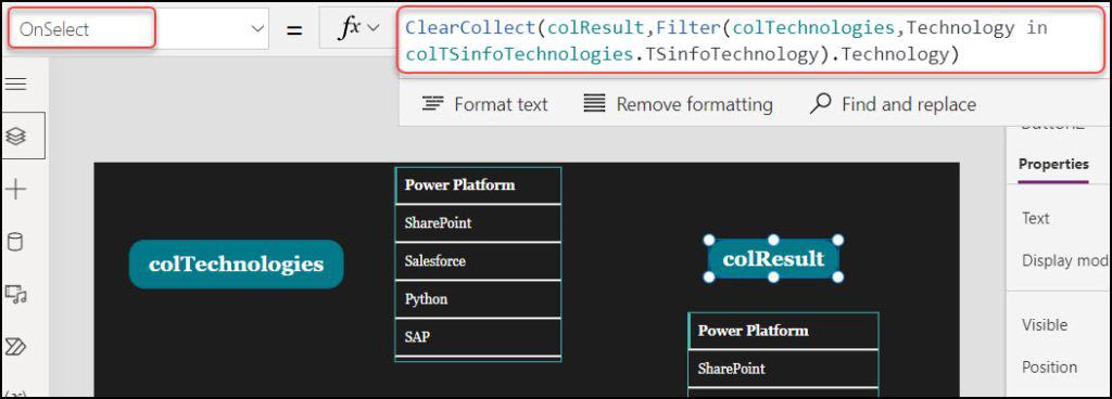 power apps filter a collection based on another collection