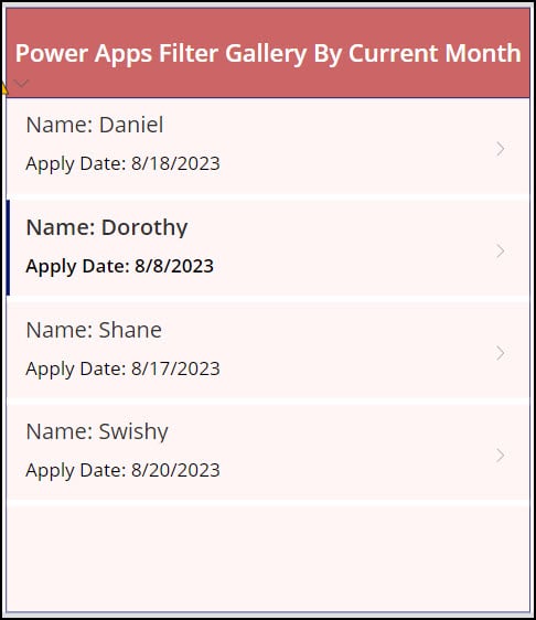 Power Apps Filter Gallery By Current Month