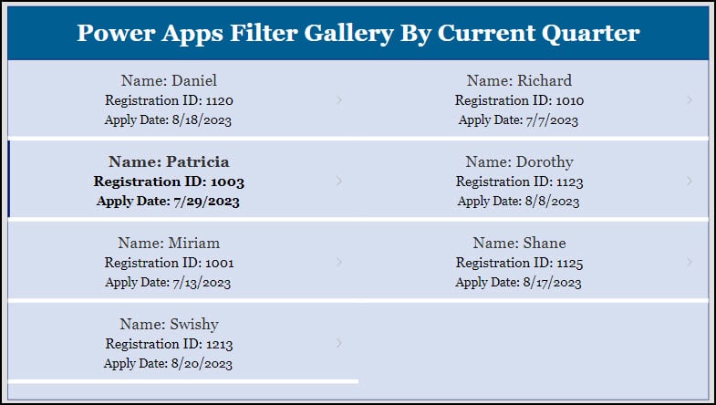 Power Apps Filter Gallery By Current Quarter