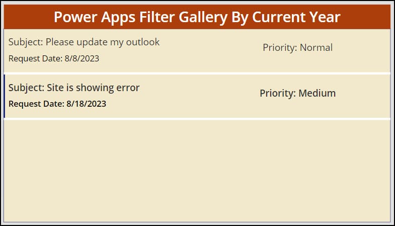 Power Apps Filter Gallery By Current Year