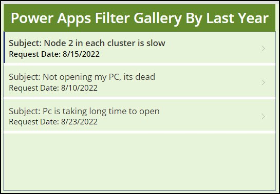 Power Apps Filter Gallery By Last Year