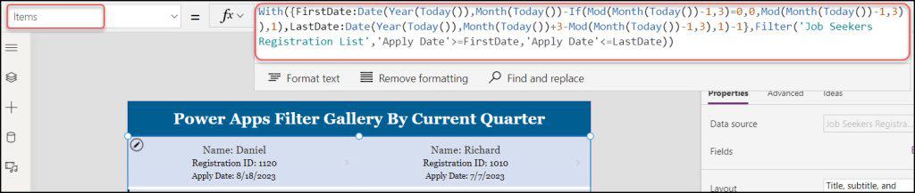 Power Apps Filter Gallery By This Quarter