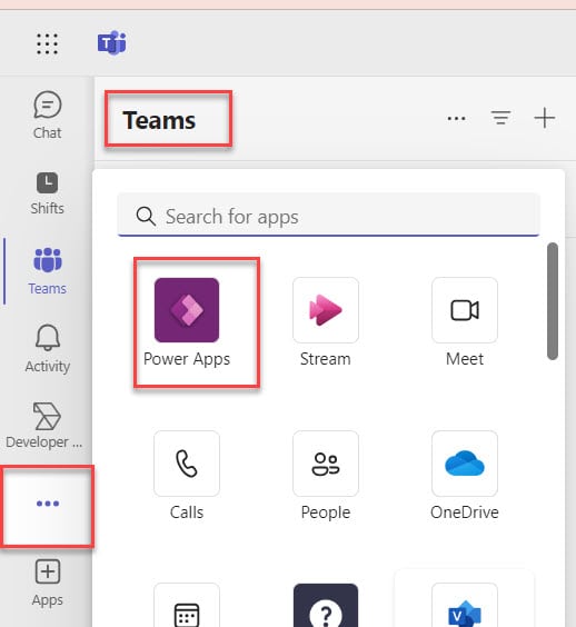 power apps for teams