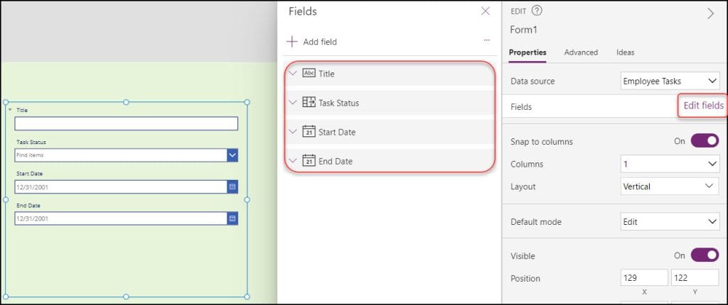 power apps form to sharepoint list