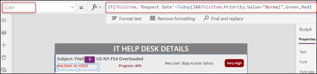 Power Apps Gallery Conditional Formatting with Date