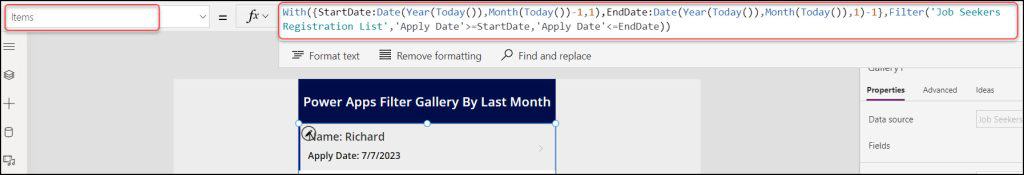 Power Apps Gallery Filter By Last Month