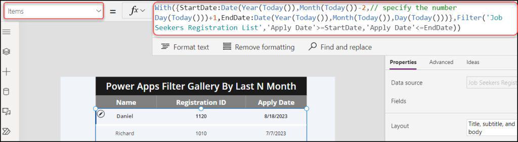 Power Apps Gallery Filter By Last N Month