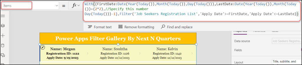Power Apps Gallery Filter By Next N Quarters