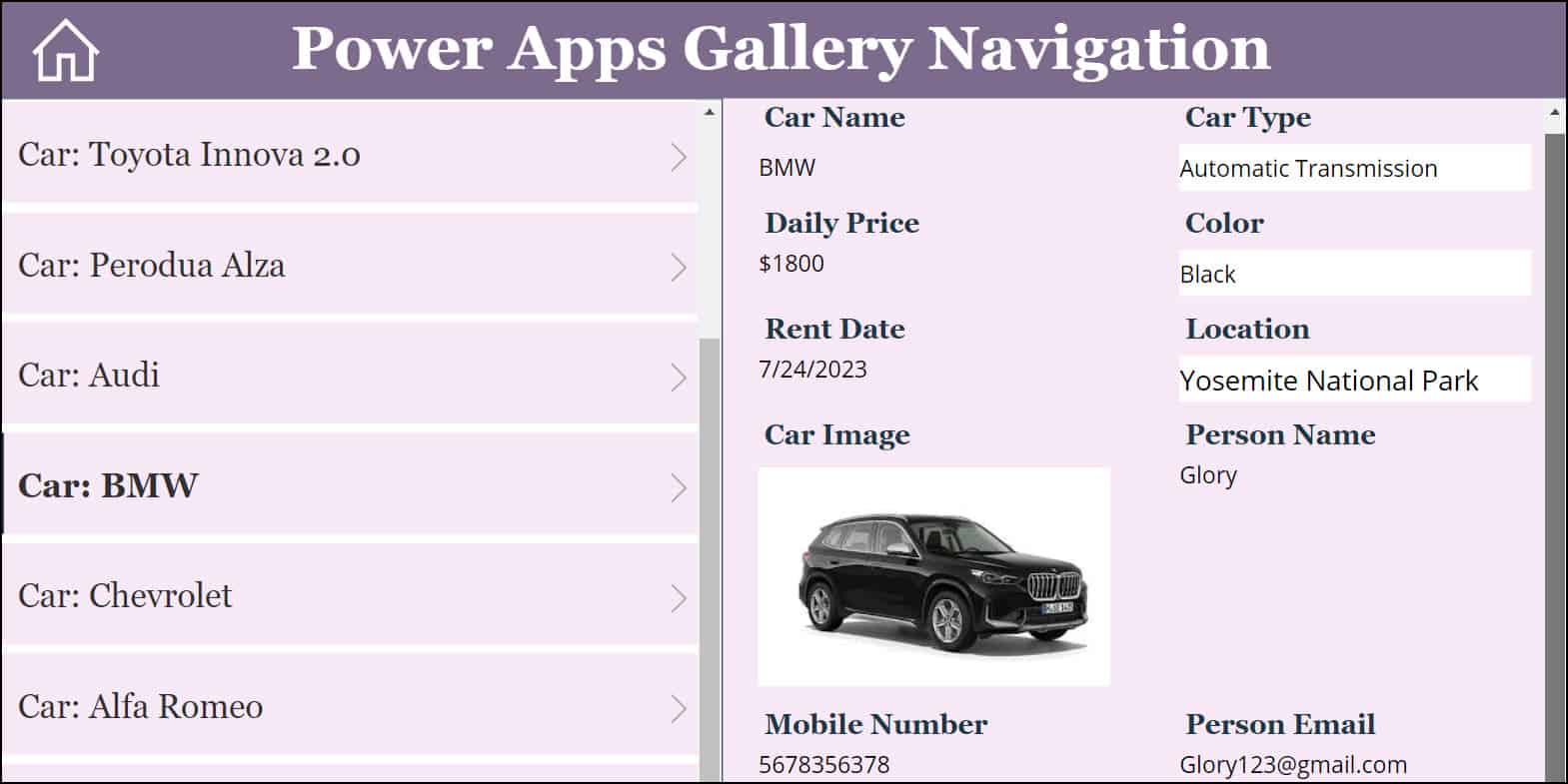 Power Apps Gallery Navigation