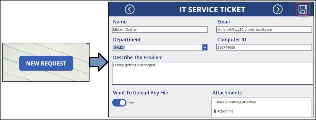 Power Apps get last submitted item for current user in a Display form