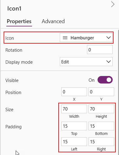 power apps hamburger menu component