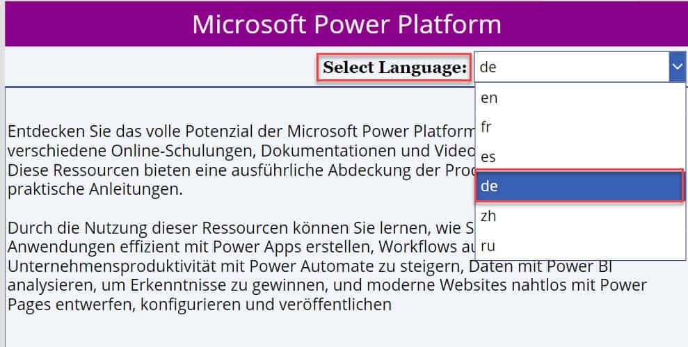 power apps language code