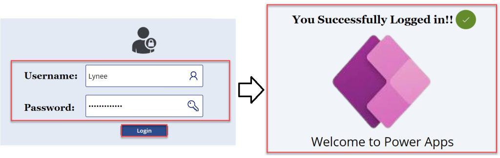 power apps login screen