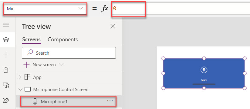 Power Apps Microphone Control