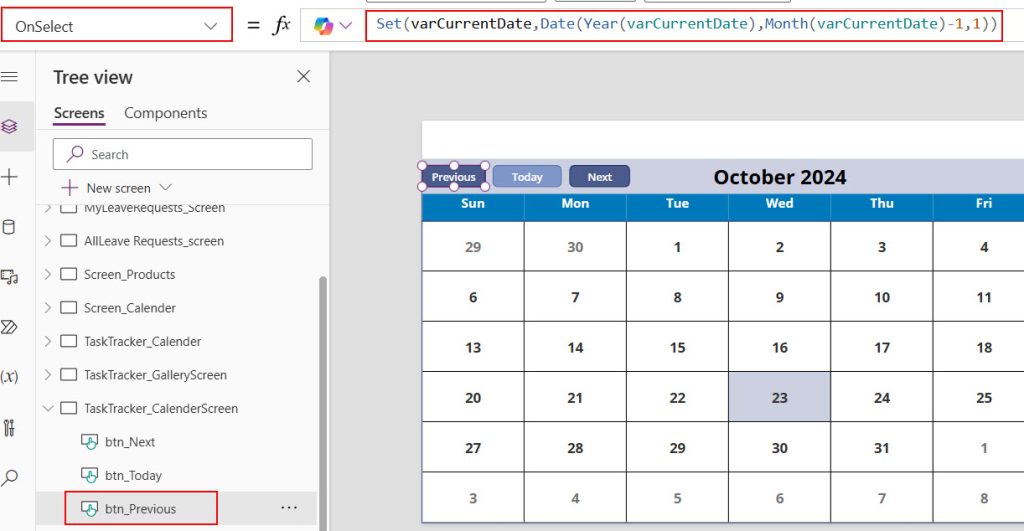 power apps model driven calendar view