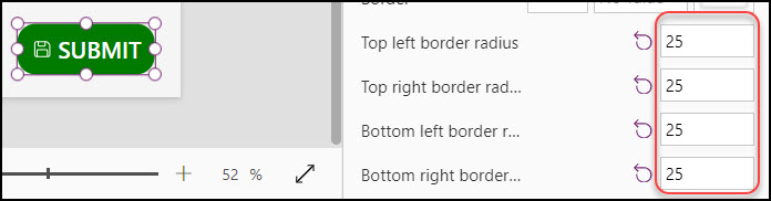 Power Apps Modern Button Border Radius