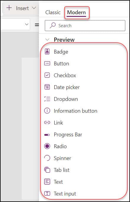 Power Apps Modern Controls