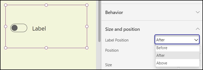 Power Apps Modern Toggle Properties