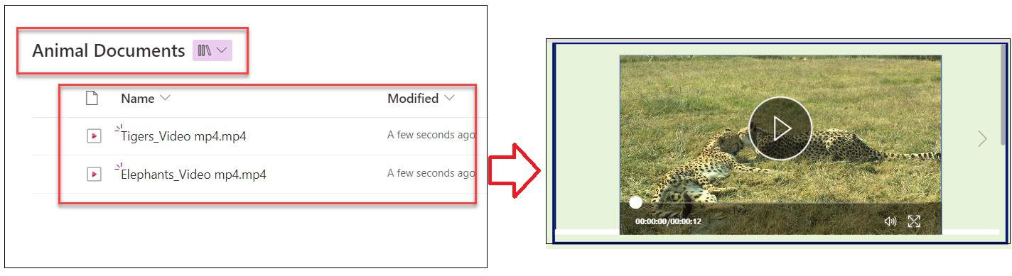 power apps play video from sharepoint