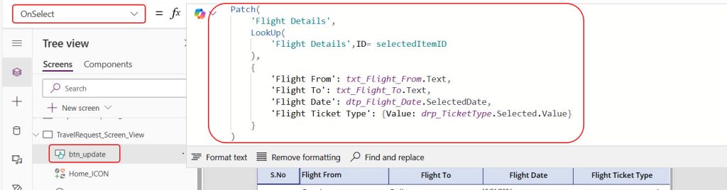 power apps repeating table update items