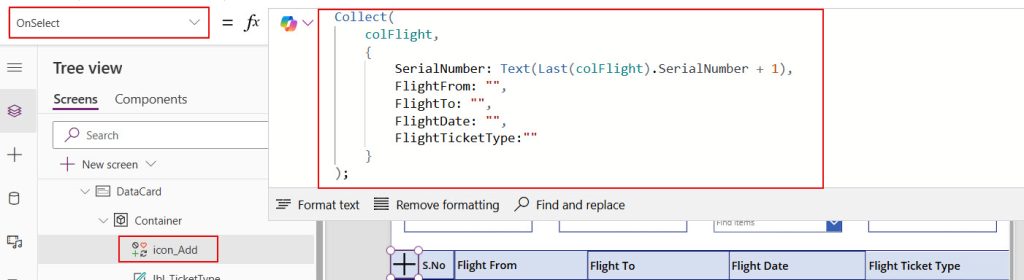 power apps repeating table with drop down control