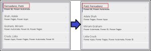 Power Apps Replace first name and last name from SharePoint list