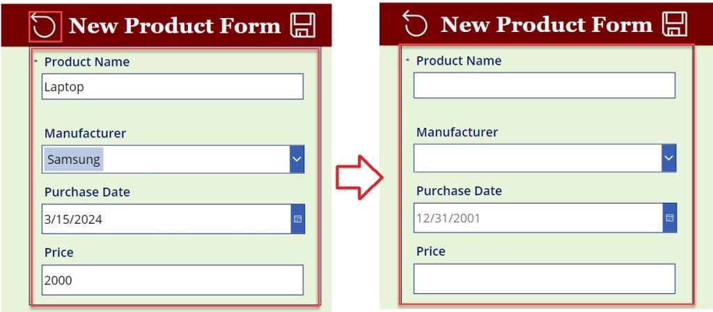 Power Apps set variable to field value