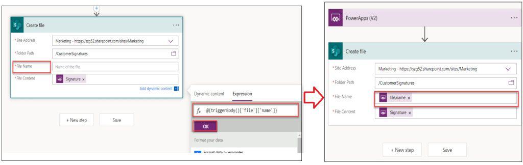 power apps signature to sharepoint list