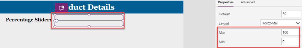 Power Apps Slider Percentage